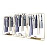 Clothing Store Display Stand Floor-Standing Wrought Iron Simple Golden Clothes Display Stand