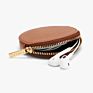 Coin Bag Customize Zip around round Leather Pocket Coin Purse
