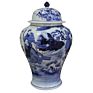 Collectable Chinese Ceramic Hand Painted Blue-And-White Ginger Jar