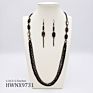 Coloful Crystal Beaded Vintage Antique Bronze Womens Tassel Multilayer Necklace Set