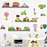 Colorful Diy Gift Removable Cartoon Bus Cars Truck and Bikes Road Traffic Wall Stickers Living Room Kids Room Door Stickers