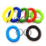 Colorful Spring Wrist Coil Keychain Stretchable Plastic Wrist Keychain Bracelet