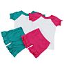 Cotton Kids Clothes Ruffle Shorts Sleeve Shirts O Neck Clothing Set Outfits 2 Piece Shorts Outfits Set for Baby Girls