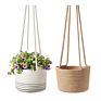 Cotton Rope Hanging Planter Woven Plant Basket Indoor Pot Macrame Plant Hangers Modern Storage Organizer Home Decor