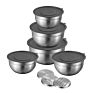Crazy Selling Cookware Kitchen Ustensil Mixing Serving Stainless Steel Salad Bowl Set Grater with Combination Lid