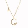 Creative Design Exquisite Clavicle Chain Star Moon Rhinestone Necklace for Women