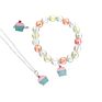 Cross-Border Cute and Exquisite Cupcake Ice Cream Alloy Dripping Oil Children's Necklace Bracelet Ring Set