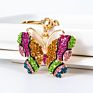 Crystal Butterfly Keychain Full Rhinestone Key Chain for Women Girl Car Handbag Bag Charm Pendant Key Ring