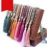 Crystal Knot Tassel Necklace Hand Woven Long Sweater Chain Buddha Head Pendant Women's Necklace