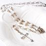 Crystal Rosary Jesus Cross Necklace Religious Christ Prayer Beads