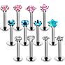 Crystal Stud Top Labret Internally Threaded Earring Helix Tragus Cartilage Piercing Labret Stud Lip Ring Monroe Stud Piercing