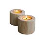 Customizable Wooden Candlestick with Glass Cup for Candles Holder