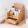 Customizable Wooden Cosmetic Organizer with Storage Drawer Other Office Desk Organizer