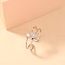 Customize Double Opening Design Adjustable Star Moon Zircon Diamond Wedding Rings Silver Jewelry Women