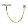 Customize Jewelry Cz Long Chain Ear Cuff Studs Delicate Earring Designs