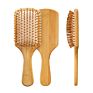 Customized Eco-Friendly Biodegradable Long Handle Natural Bamboo Wood Massage Scalp Air Paddle Hair Brush