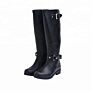 customized ladies slip on antiskid black rain boots