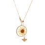 Customized Long Gold Chain Tassel Pendant Choker Adjustable Clasp Resin Pressed Dried Flowers Daisy Jewelry Necklace