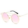 Customized Retro round Sunglasses Unisex Designer Classic Female Men Mirror Uv400 Protected Double Bridge Sunglasses