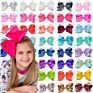 Cute 8 Inch Grosgrain Solid Color Bowknot Hair Bows with Clips Handmade Price Kid Girls Hair Accessories