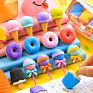 Cute Creative School Student Simulation Ice Cream Donut Erasers Set Kids Cartoon Food Eraser Gift Stationery Supplies 4Pc/Box