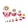 Cute Russian Matryoshka Nesting Dolls Hand Painted 10Pcs Flower Dolls Wooden Toys Birthday Gifts for Kids