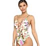 Cutout Hollow Out V Tummy Control Crop Flower One Piece Jumpsuits Monokini Bathing Suit Bikini Woman Swimwear