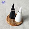 Cuustom Marble Cone Shape Ring Display Holder Stand