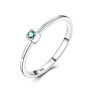 Czcity Green Lab Emerad Topaz Stackable Minimalist Women Thin Gem Rings Jewelry 925 Sterling Silver Ring