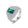 Czcity Square Cz Vintage Ring for Women Princess Cut Pave Baguette Emerald Ring in 925 Sterling Silver Jewelry for Prom Party