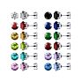 Dainty Cubic Zirconia Rhinestone Colored Stone Micro Multicolor Stud Earrings