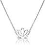 Dainty Lotus Shape Sterling Silver Yoga Pendant Necklace for Women