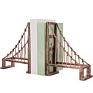 Decoration Office Antique Brass Bridge Bookends Black Metal Book Ends for Floating Shelves Farmhouse Decor