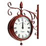 Decorative Home Decor Double Sided Clock Hanging Double Side Wall Clocks Quartz Analog Living Room Double Face Metal Black 1Year