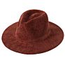 Design Adult Men Women Fedora Flat Wide Brim Chenille Solid Color Fedoras Hat Warm