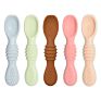 Design Bpa Free Food Grade Kids Silicone Spoon Set Training Utensils Feeding Soft Silicone Spoon Baby