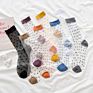 Design Design Transparent Toe Sock Crystal Lace Thin Crew Women Socks