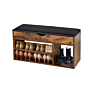Design Hallway Shoe Bench Shoe Rack Shoe Cabinet with Flip-Drawer and Seat Cushion