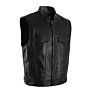 Design Mens Black Leather Vest Motorcycle Biker Vest