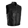 Design Mens Black Leather Vest Motorcycle Biker Vest