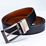 Designer Reversible Belt Rotated Buckle Men Genuine Leather Belt