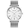 Dg001 Dectop Promotion Stainless Steel Back Mesh Band Silver Men Thin Watch