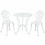 Die Cast Aluminum Table Chair Group in Brown/White 6-Colors Available Outdoor Balcony Furniture Rose Flower Design