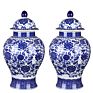 Direct Blue and White Ginger Jar Porcelain for Decor