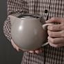 Direct Ceramic 400Cc Matte Glaze Coffee Pot with Filter Reinforced Porcelain Teapot