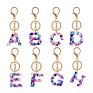 Direct Real Flower Resin Accessory Colorful Girl Alphabet Acrylic 26 Letters Resin Keychain