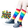 Direct Sales Colorful Tube Crew Rainbow Striped Socks for Women Girls