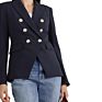 Double Breasted Blazer Women Blazer Bodycon Romper Women Deep V Breasted Coat Blazer Long Sleeve Women
