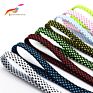Double Layer Multi Color Flat Braid Two Toned Polyester Shoelaces for Jogging Shoes