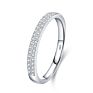 Double Row Diamonds Jewelry 925 Sterling Silver Cubic Zirconia Rings for Woman